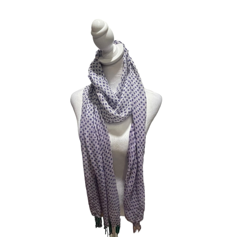 Purple Polka Dot Scarf/Shawl. Fun and flirty style. Lightweight. - Picture 2 of 10
